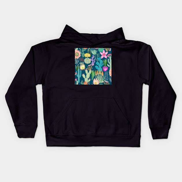 Desert cactus Kids Hoodie by Papergrape